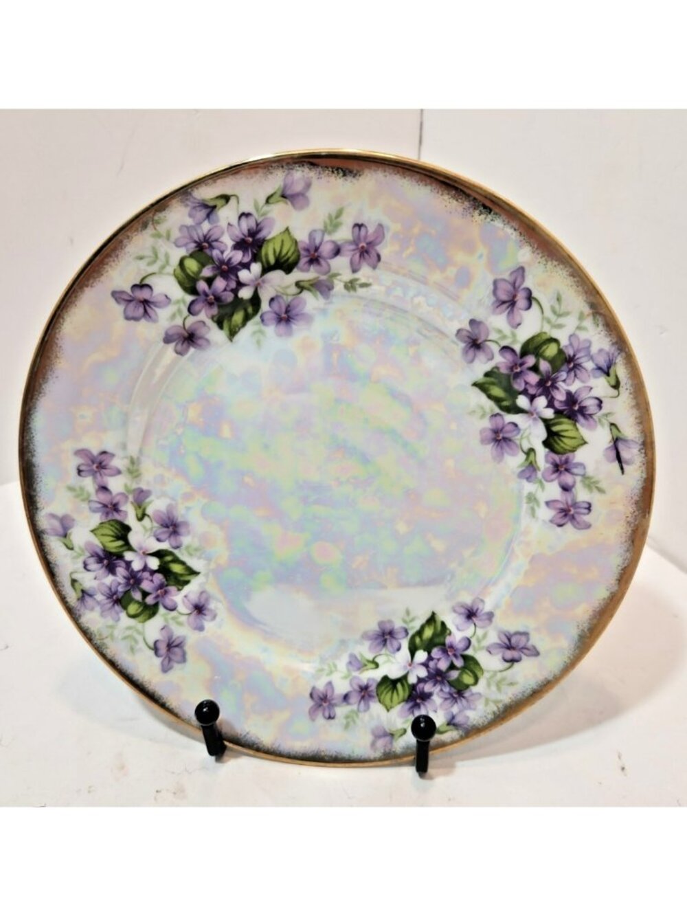 Vtg Ucagco Japanese Iridescent February Violet Collector Plate